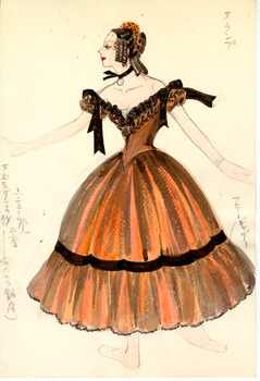 「椿姫」オランプ衣装デザイン画