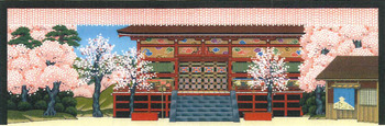 「青砥稿花紅彩画」舞台装置図