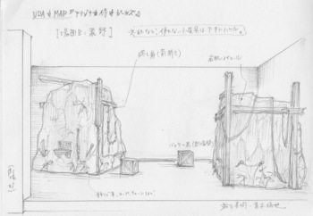 「アリゾナ☆侍☆ガールズ」ラフスケッチ場面B